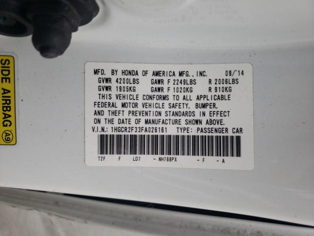 Photo 10 from auction – 2015 HONDA ACCORD LX with VIN 1HGCR2F33FA026161