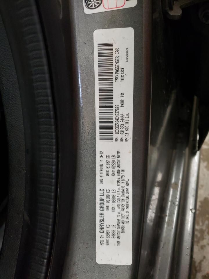 Photo 10 from auction – 2012 DODGE AVENGER SE with VIN 1C3CDZAB4CN237608