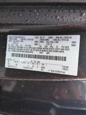 Photo 10 from auction – 2019 FORD ESCAPE SEL with VIN 1FMCU0HD5KUB26452