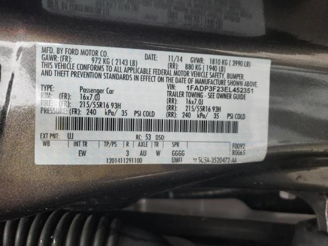 Photo 10 from auction – 2014 FORD FOCUS SE with VIN 1FADP3F23EL452351