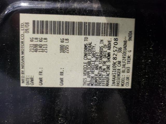Photo 10 from auction – 2009 NISSAN MAXIMA S with VIN 1N4AA51E09C825708