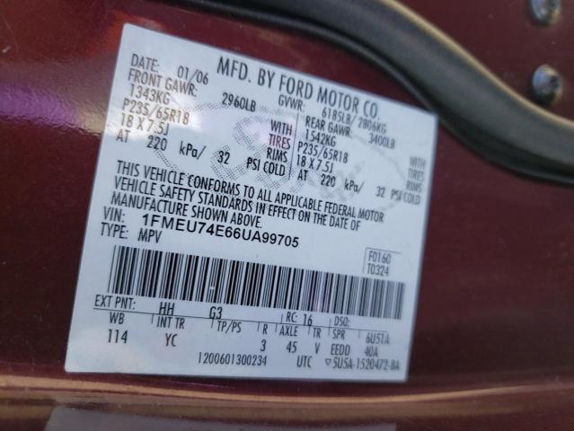 Photo 10 from auction – 2006 FORD EXPLORER E with VIN 1FMEU74E66UA99705