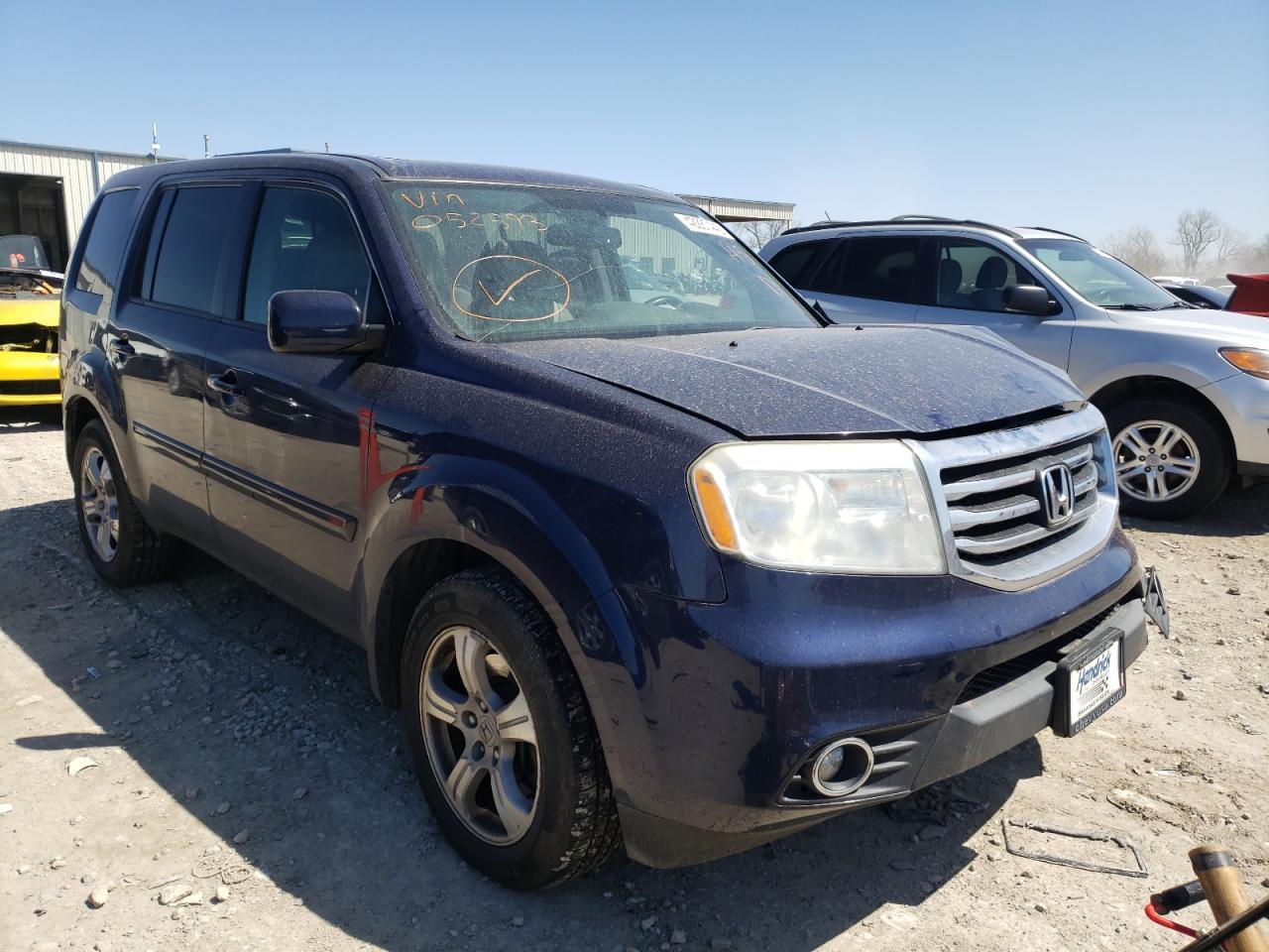 HONDA PILOT EXL 2013 with VIN 5FNYF4H62DB052593 - Photo from auction