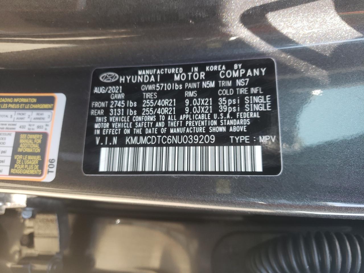 Photo 10 from auction – 2022 GENESIS GV70 BASE with VIN KMUMCDTC6NU039209