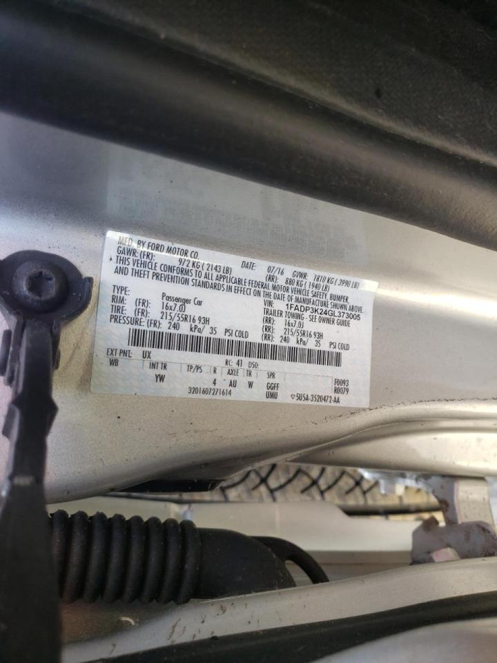 Photo 10 from auction – 2016 FORD FOCUS SE with VIN 1FADP3K24GL373005