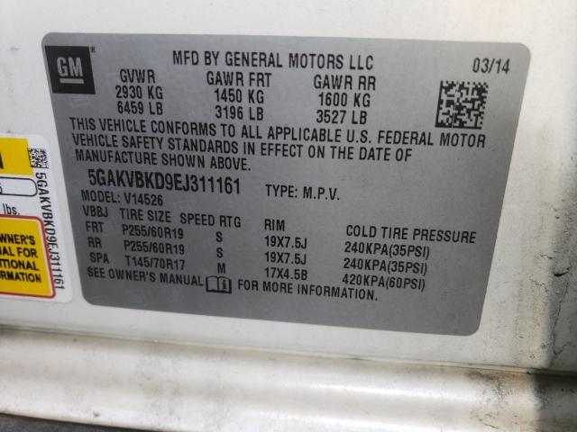 Photo 10 from auction – 2014 BUICK ENCLAVE with VIN 5GAKVBKD9EJ311161