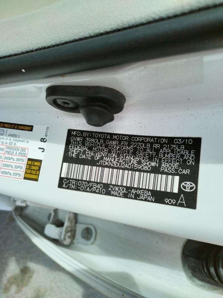 Photo 10 from auction – 2010 TOYOTA PRIUS with VIN JTDKN3DU2A0159080
