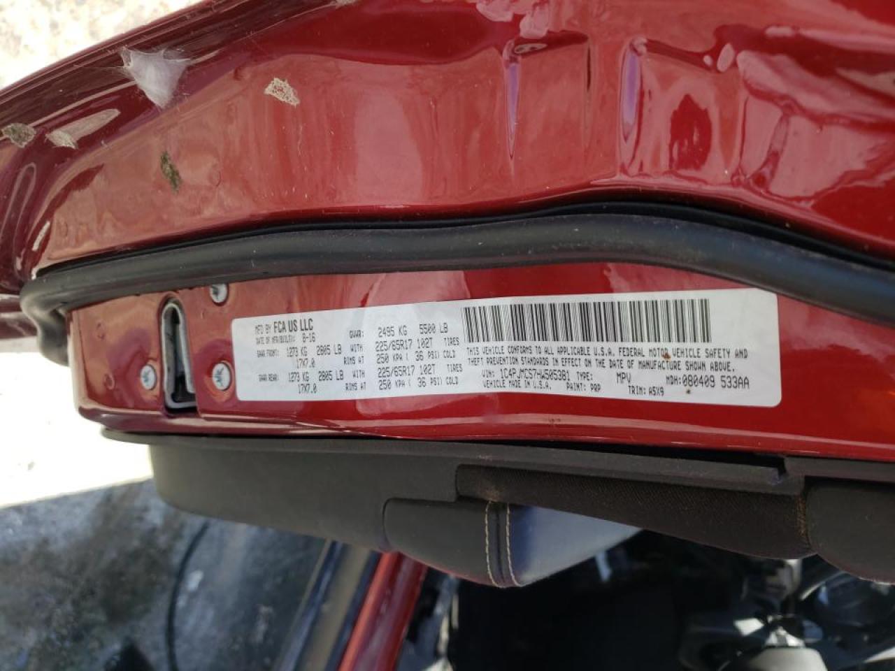 Photo 10 from auction – 2015 JEEP CHEROKEE L with VIN 1C4PJMCSXFW538193