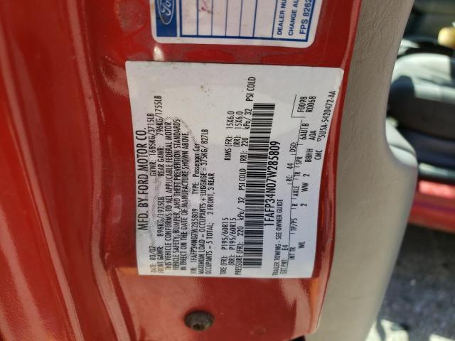 Photo 10 from auction – 2007 FORD FOCUS ZX4 with VIN 1FAFP34N07W285809