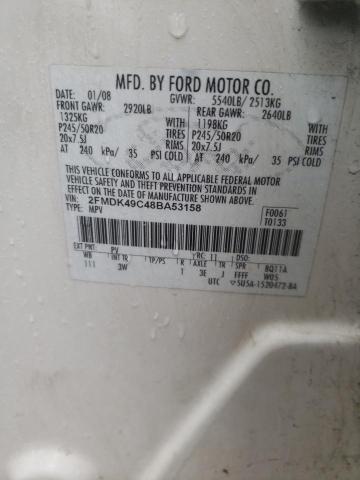 Photo 10 from auction – 2008 FORD EDGE LIMIT with VIN 2FMDK49C48BA53158