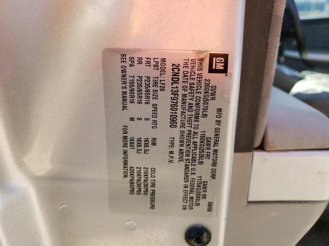 Photo 10 from auction – 2007 CHEVROLET EQUINOX LS with VIN 2CNDL13F976010960