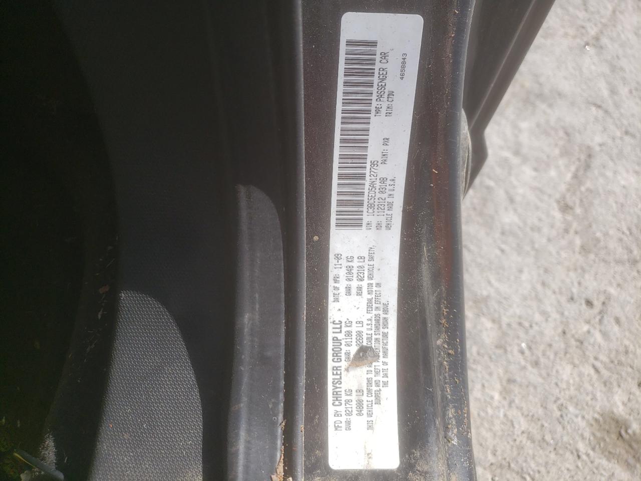 Photo 10 from auction – 2010 CHRYSLER SEBRING TO with VIN 1C3BC5ED5AN127795