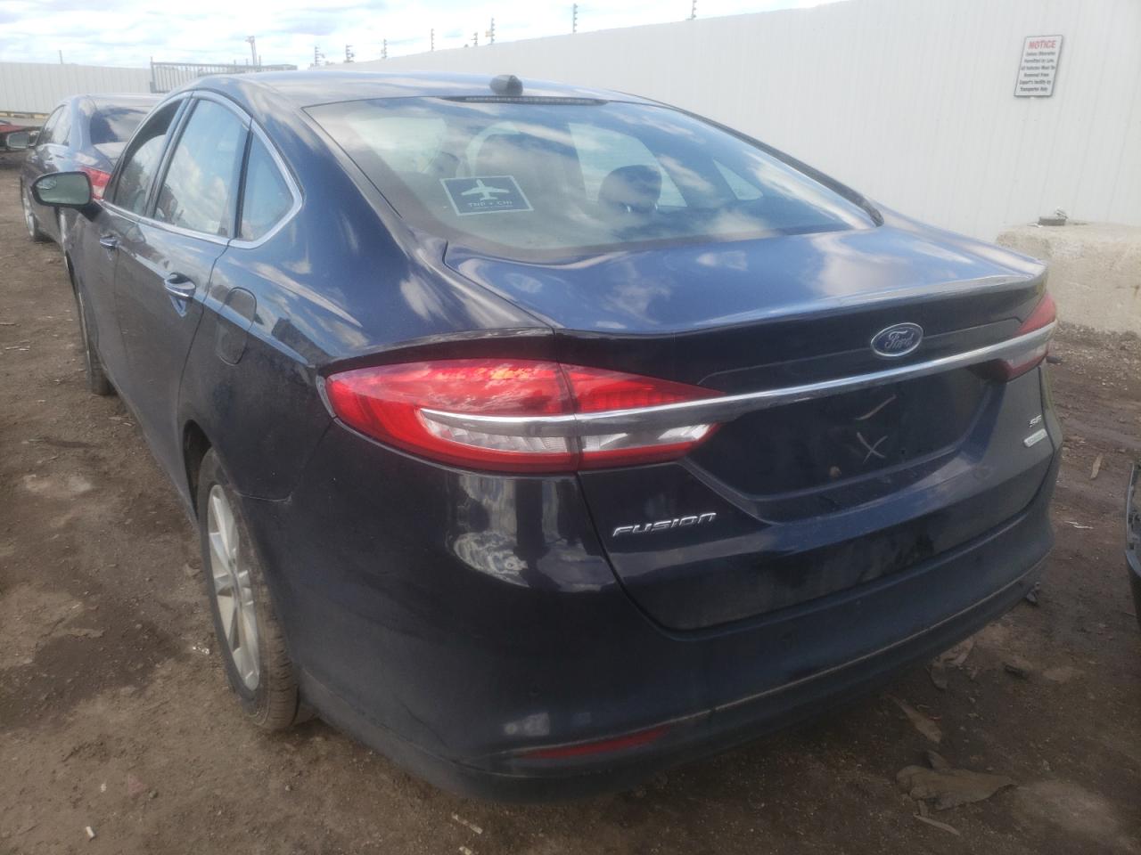 Photo 3 from auction – 2017 FORD FUSION SE with VIN 3FA6P0HD4HR251621