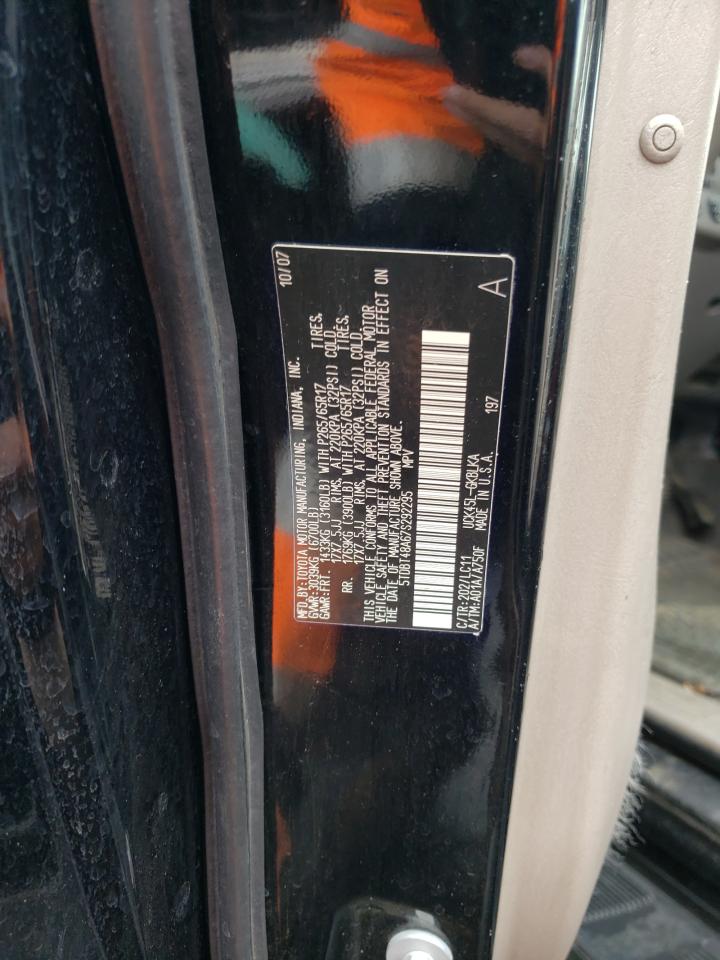 Photo 10 from auction – 2007 TOYOTA SEQUOIA with VIN 5TDBT48A67S292295