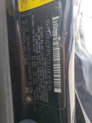 Photo 10 from auction – 2010 BMW 335 I with VIN WBAWL7C56AP474638