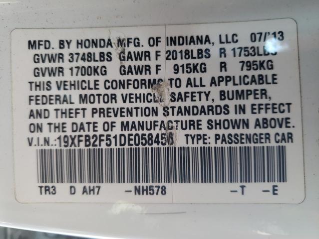 Photo 10 from auction – 2013 HONDA CIVIC LX with VIN 19XFB2F51DE058456