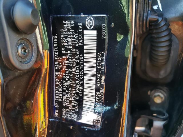 Photo 10 from auction – 2012 TOYOTA CAMRY BASE with VIN 4T1BF1FK1CU181804