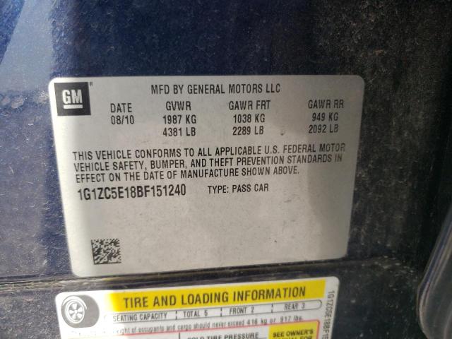Photo 10 from auction – 2011 CHEVROLET MALIBU 1LT with VIN 1G1ZC5E18BF151240