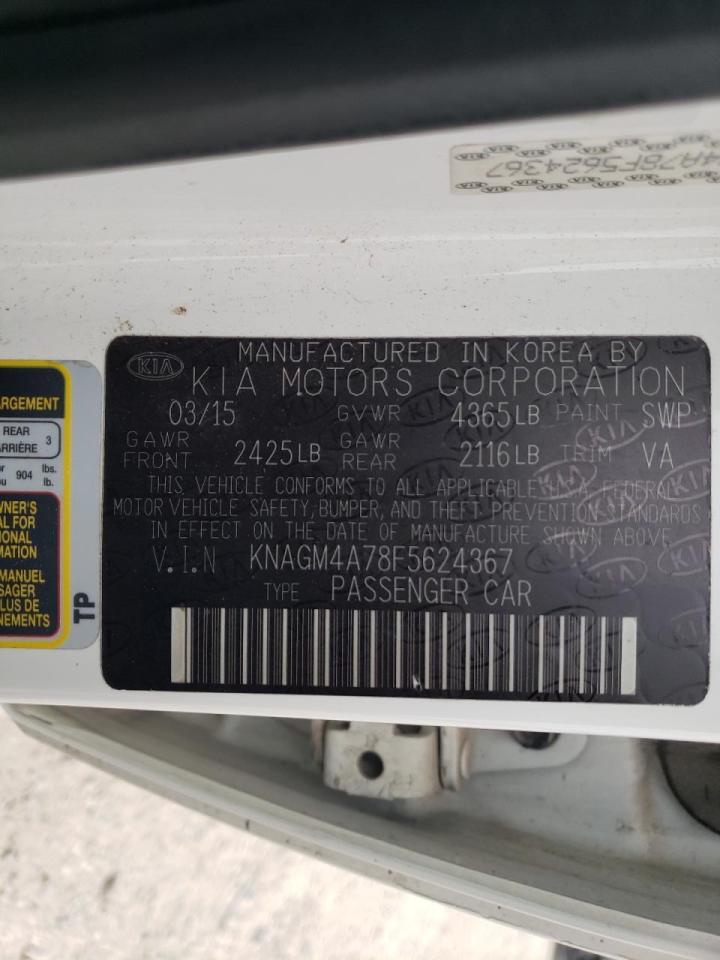 Photo 10 from auction – 2015 KIA OPTIMA LX with VIN KNAGM4A78F5624367