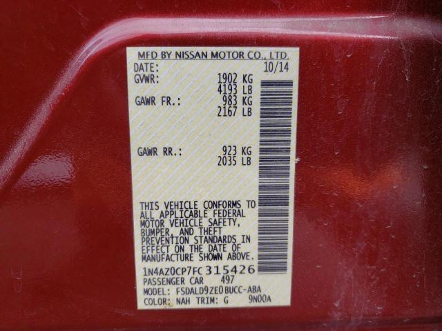 Photo 10 from auction – 2015 NISSAN LEAF S with VIN 1N4AZ0CP7FC315426