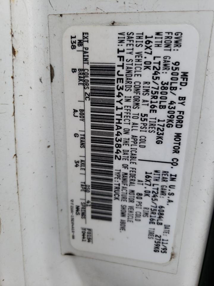 Photo 10 from auction – 1996 FORD ECONOLINE with VIN 1FTJE34Y1THA43842