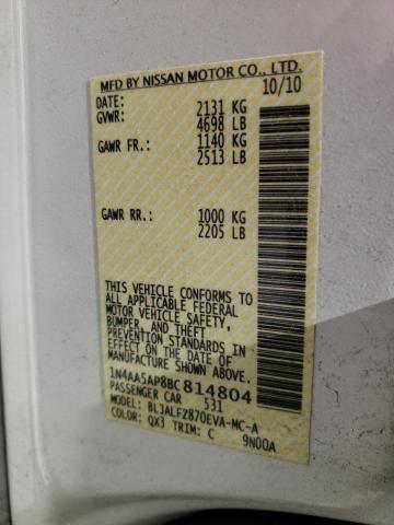 Photo 10 from auction – 2011 NISSAN MAXIMA S with VIN 1N4AA5AP8BC814804