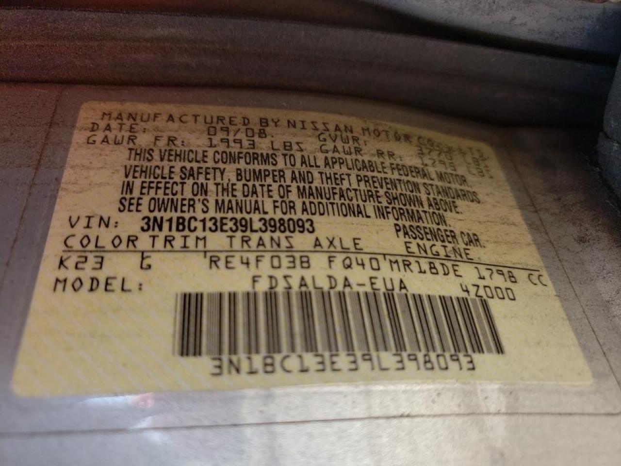 Photo 10 from auction – 2009 NISSAN VERSA S with VIN 3N1BC13E39L398093