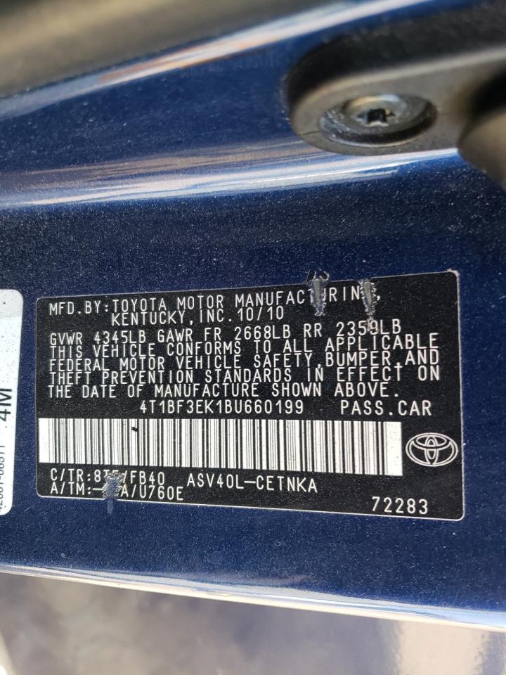 Photo 10 from auction – 2011 TOYOTA CAMRY BASE with VIN 4T1BF3EK1BU660199