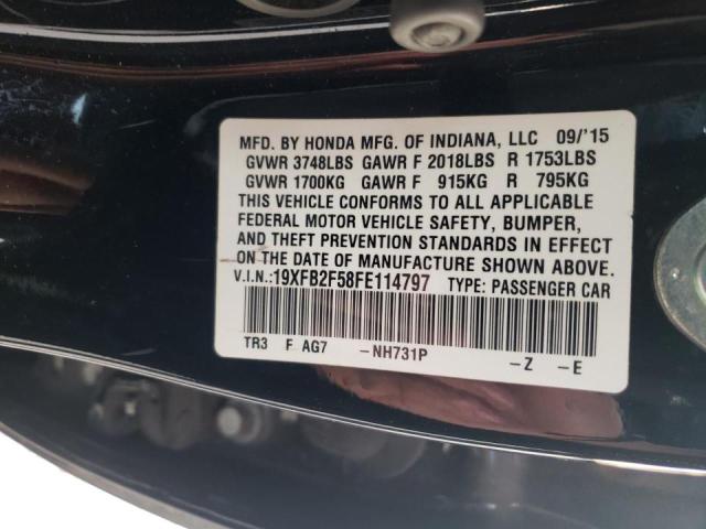 Photo 10 from auction – 2015 HONDA CIVIC LX with VIN 19XFB2F58FE114797