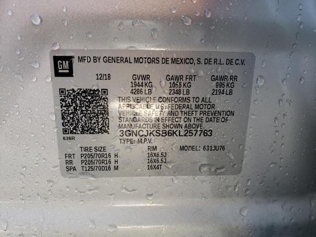 Photo 10 from auction – 2019 CHEVROLET TRAX LS with VIN 3GNCJKSB6KL257763