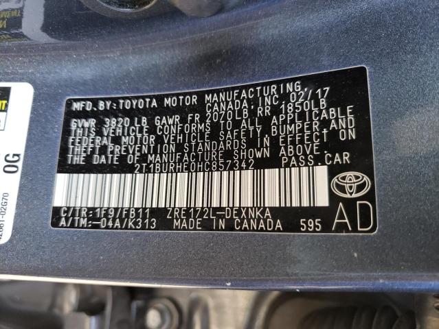 Photo 10 from auction – 2017 TOYOTA COROLLA L with VIN 2T1BURHE0HC857342