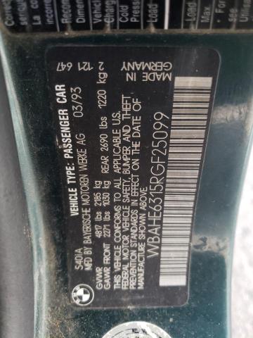 Photo 10 from auction – 1994 BMW 540 I AUTO with VIN WBAHE6315RGF25099