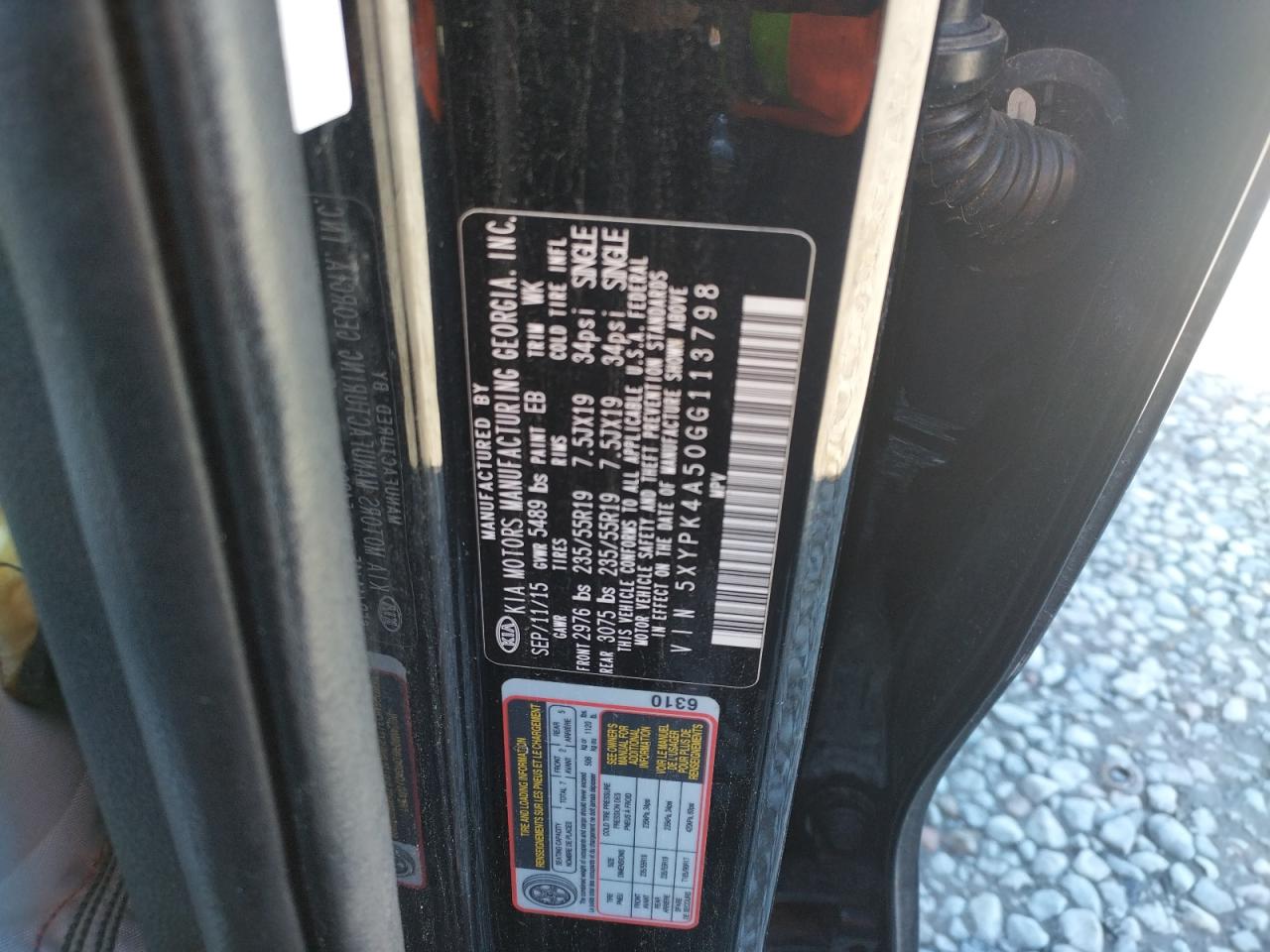 Photo 10 from auction – 2016 KIA SORENTO SX with VIN 5XYPK4A50GG113798