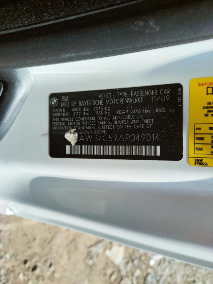 Photo 10 from auction – 2010 BMW 335 I with VIN WBAWB7C59AP049014