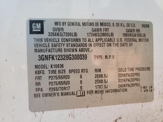 Photo 10 from auction – 2008 CHEVROLET AVALANCHE with VIN 3GNFK12328G300039