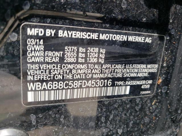Photo 10 from auction – 2015 BMW 640 XI GRA with VIN WBA6B8C58FD453016