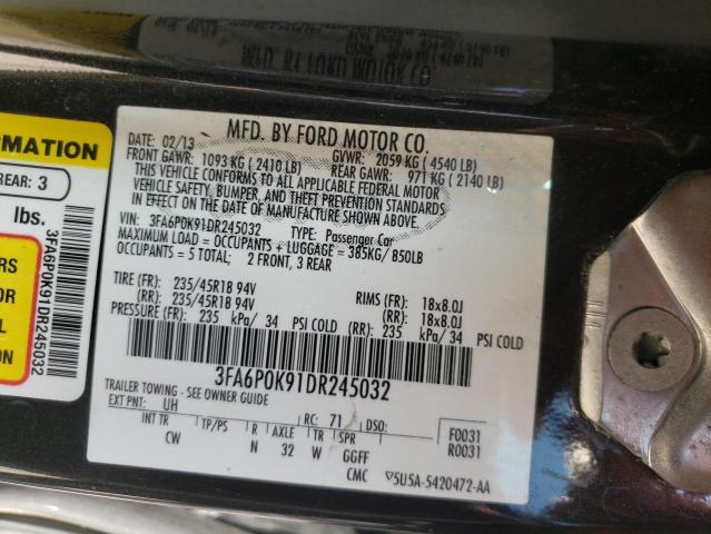Photo 10 from auction – 2013 FORD FUSION TIT with VIN 3FA6P0K91DR245032