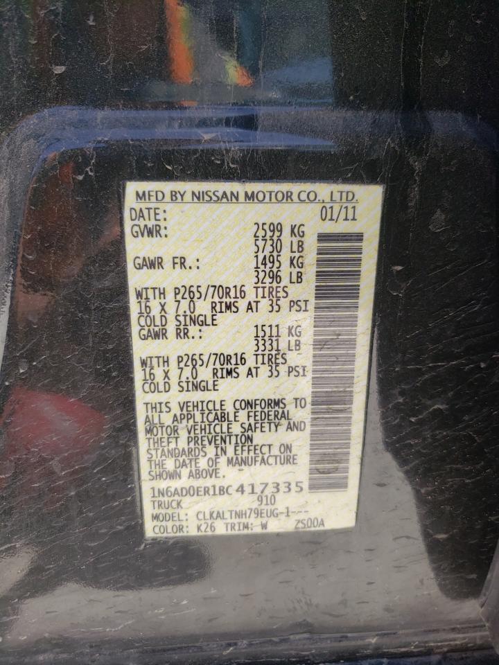 Photo 10 from auction – 2011 NISSAN FRONTIER S with VIN 1N6AD0ER1BC417335