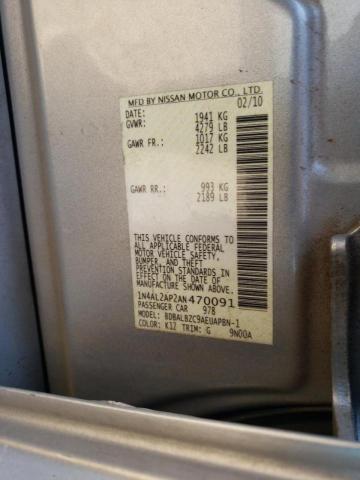 Photo 10 from auction – 2010 NISSAN ALTIMA BAS with VIN 1N4AL2AP2AN470091