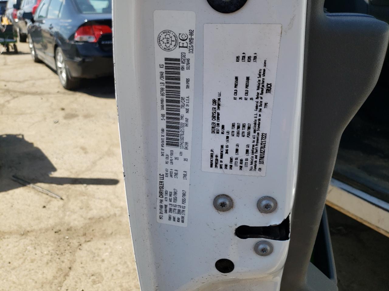 Photo 10 from auction – 2008 DODGE RAM 1500 S with VIN 1D7HU18278J217222