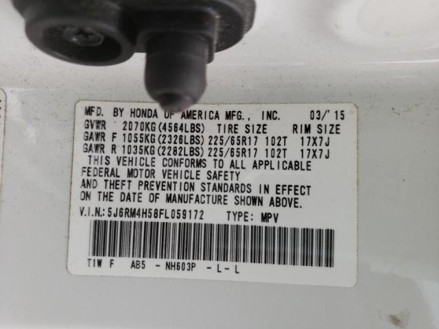 Photo 10 from auction – 2015 HONDA CR-V EX with VIN 5J6RM4H58FL059172