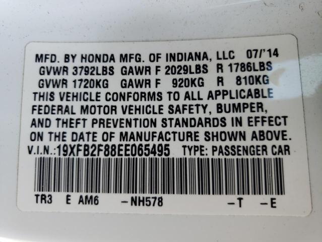 Photo 10 from auction – 2014 HONDA CIVIC EX with VIN 19XFB2F88EE065495