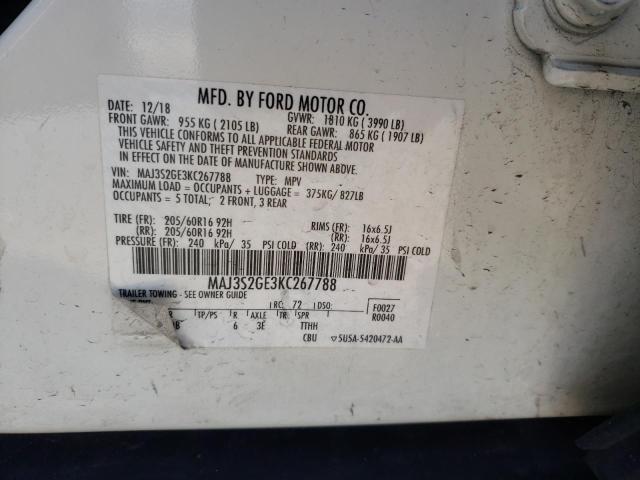 Photo 10 from auction – 2019 FORD ECOSPORT S with VIN MAJ3S2GE3KC267788