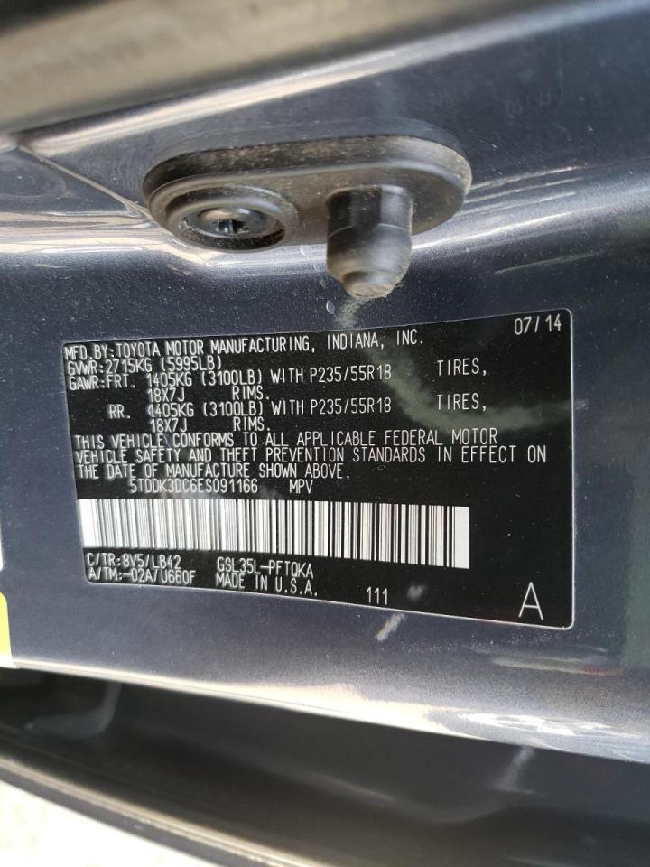 Photo 10 from auction – 2014 TOYOTA SIENNA XLE with VIN 5TDDK3DC6ES091166