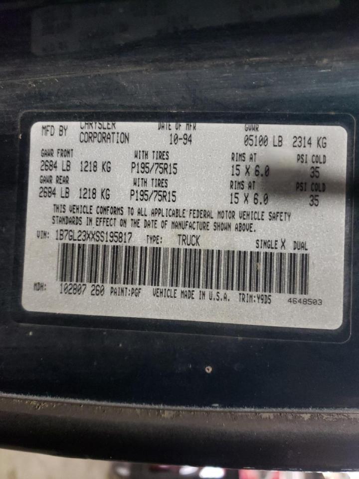 Photo 10 from auction – 1995 DODGE DAKOTA with VIN 1B7GL23XXSS195817