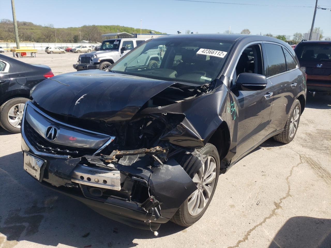 Photo 2 from auction – 2016 ACURA MDX TECHNO with VIN 5FRYD4H49GB008646