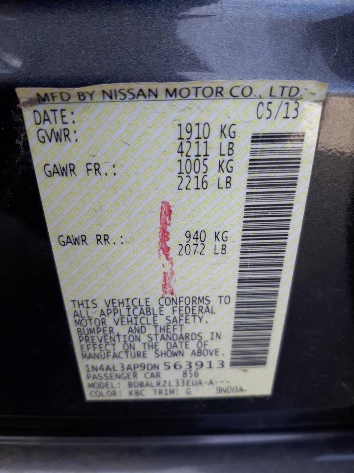 Photo 10 from auction – 2013 NISSAN ALTIMA 2.5 with VIN 1N4AL3AP9DN563913