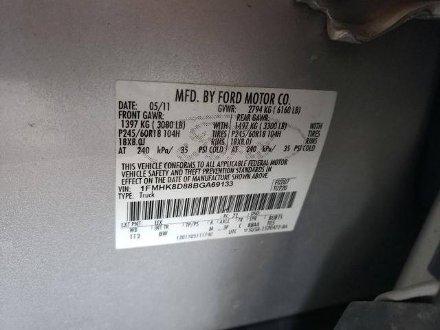 Photo 10 from auction – 2011 FORD EXPLORER X with VIN 1FMHK8D88BGA69133