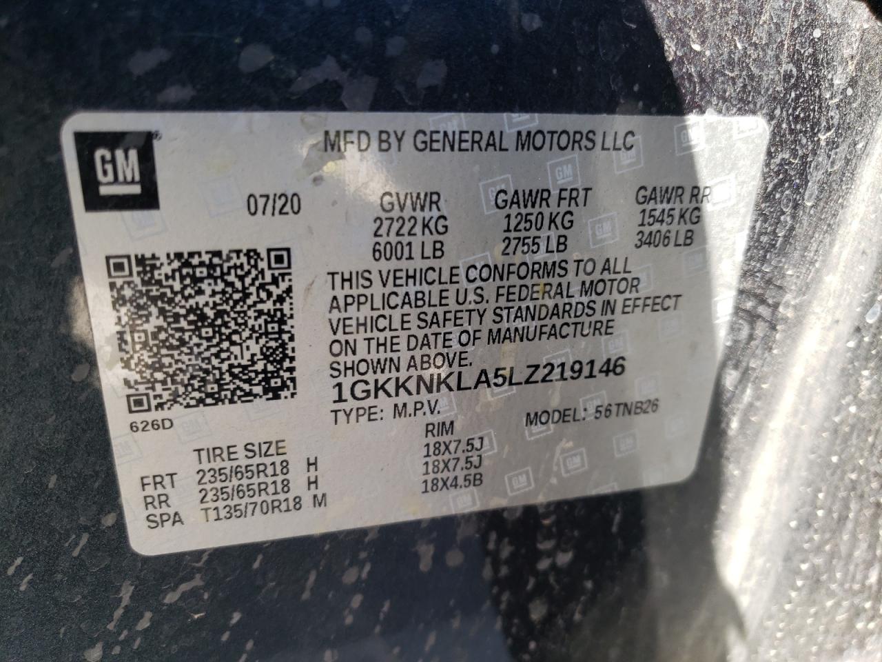 Photo 10 from auction – 2020 GMC ACADIA SLE with VIN 1GKKNKLA5LZ219146