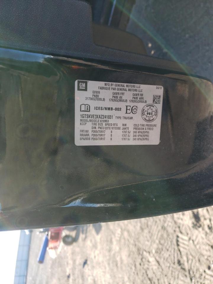 Photo 10 from auction – 2010 GMC SIERRA K15 with VIN 1GTSKVE0XAZ241831